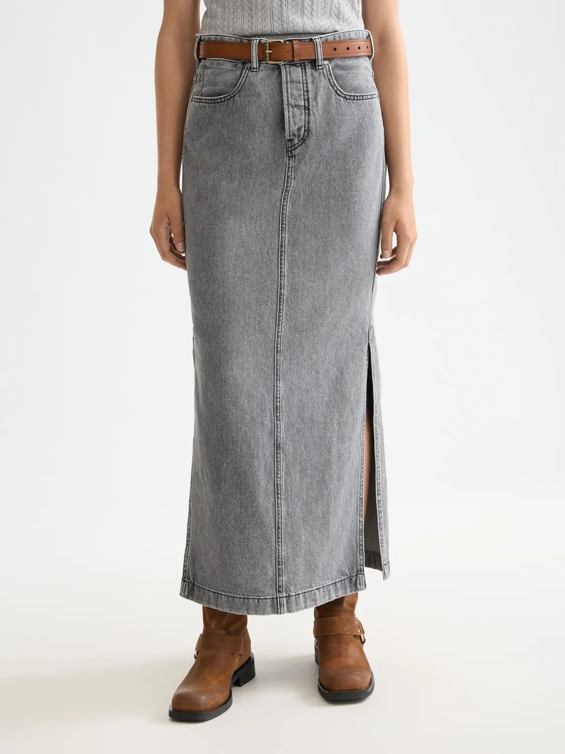 Denim maxi skirt sold by Scotch & Soda