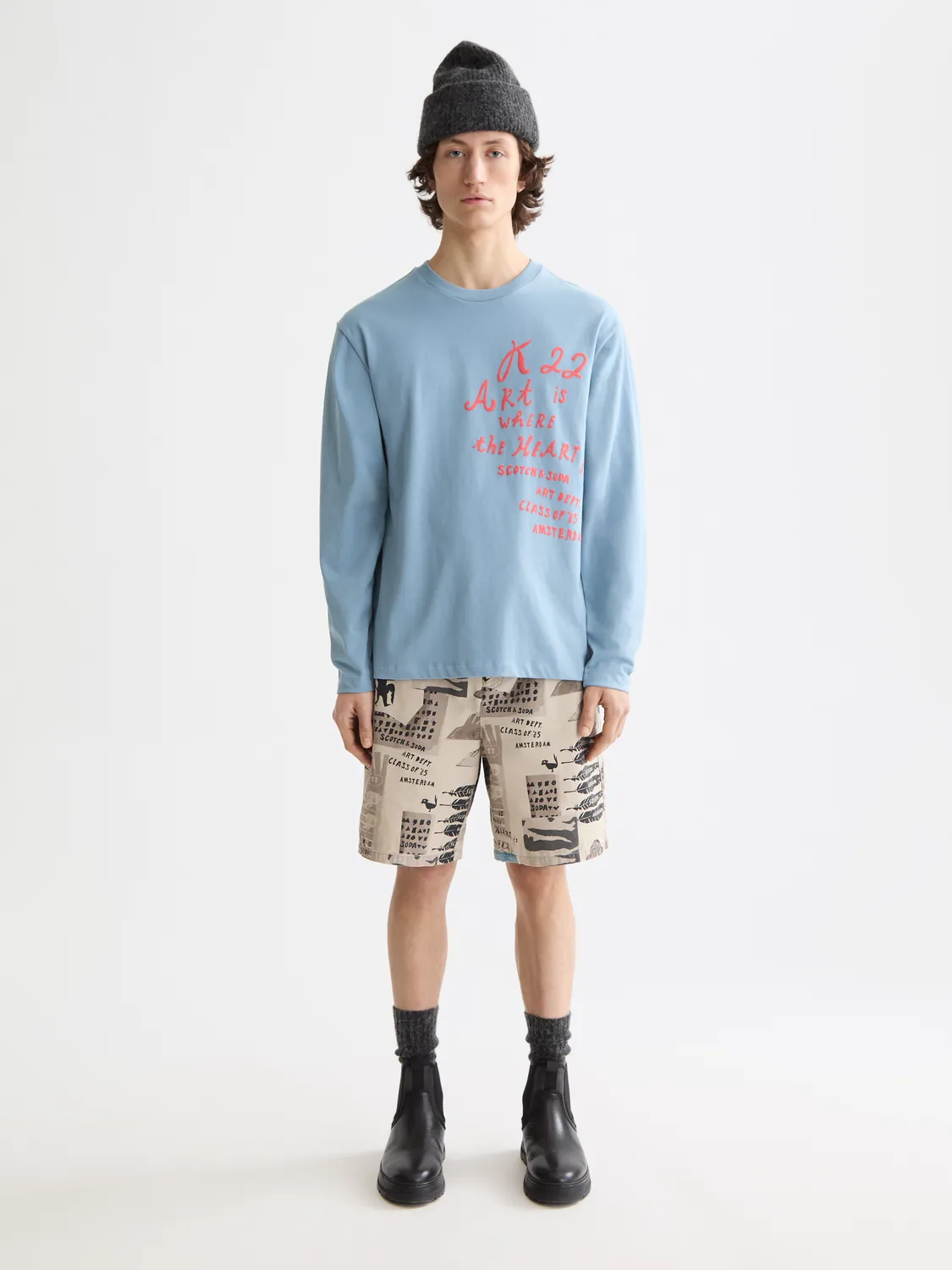 Long-sleeved artwork t-shirt sold by Scotch & Soda product image thumbnail 4