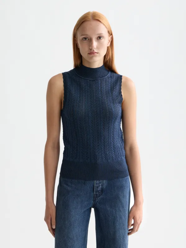 Metallic pointelle tank made by Scotch & Soda