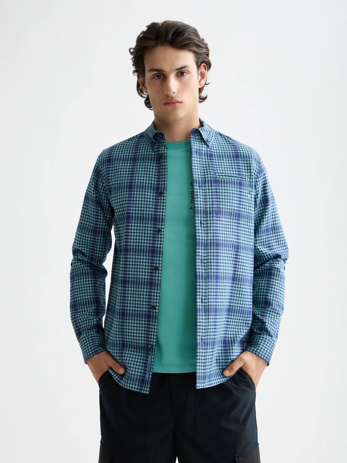 Shadow check double face shirt sold by Scotch & Soda
