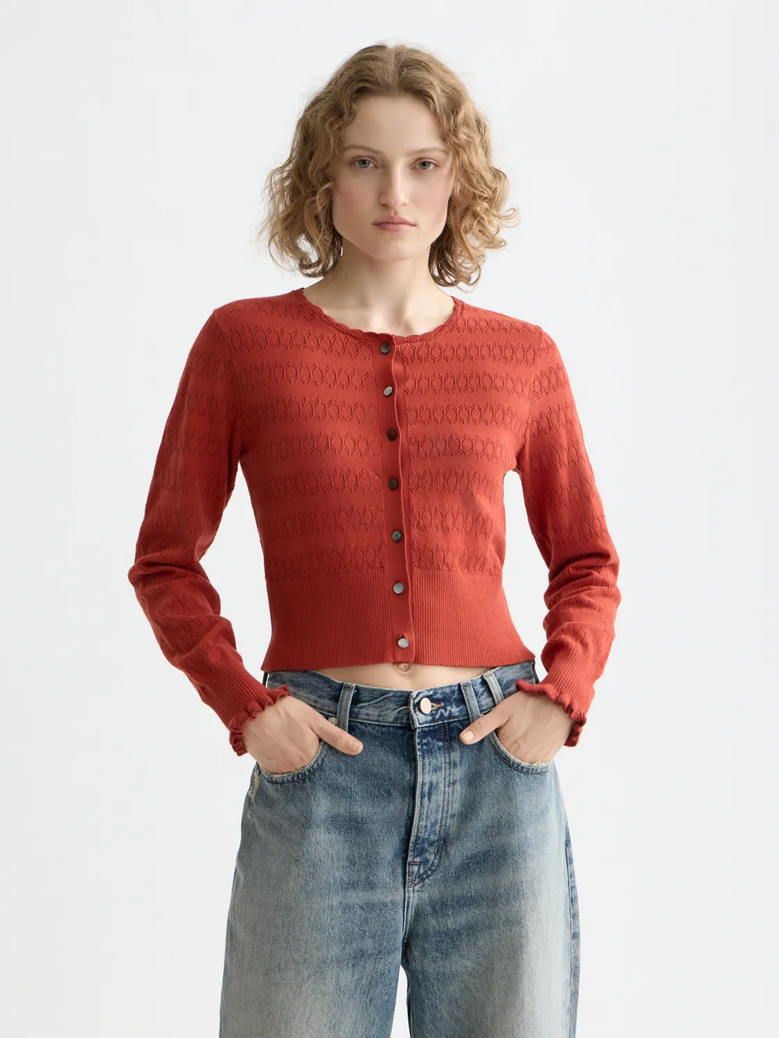 Pointelle knitted cardigan sold by Scotch & Soda