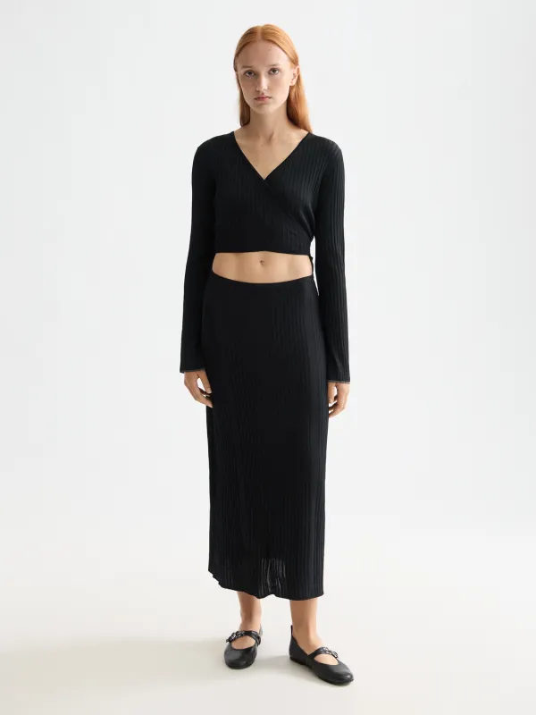 Ribbed wrap dress made by Scotch & Soda