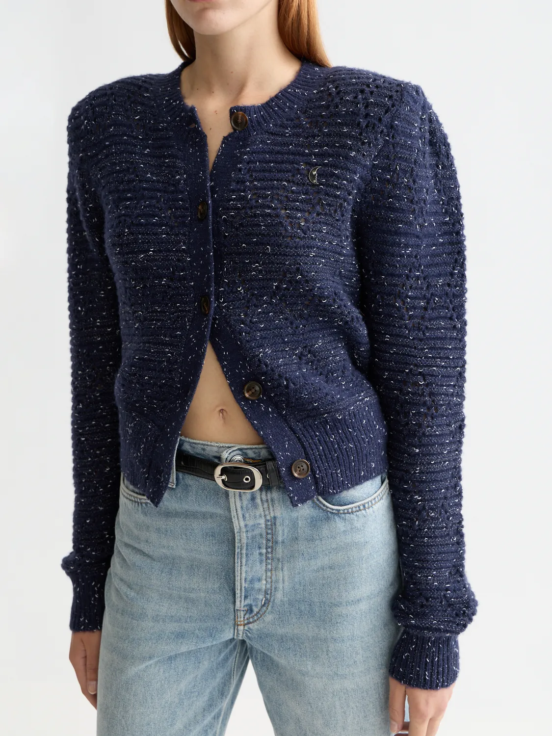 Metallic crewneck cardigan sold by Scotch & Soda product image thumbnail 5