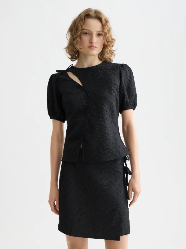 Puff sleeve textured top made by Scotch & Soda