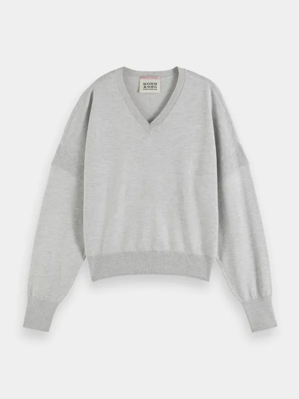 V-neck relaxed fit pullover made by Scotch & Soda