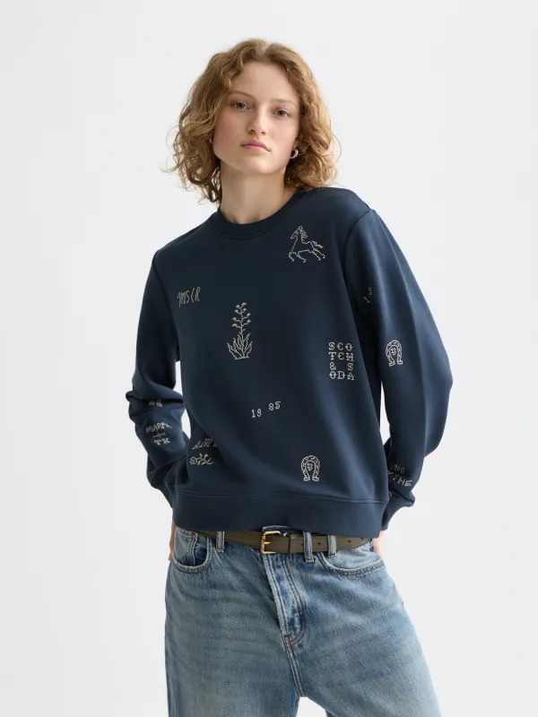Embroidered sweatshirt made by Scotch & Soda