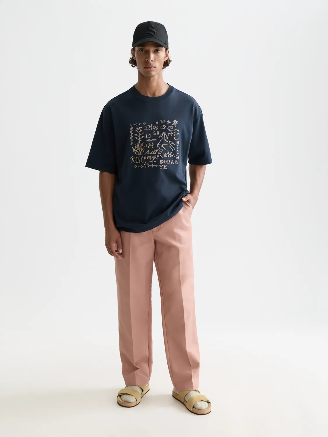 Cross-stitched artwork t-shirt sold by Scotch & Soda product image thumbnail 4
