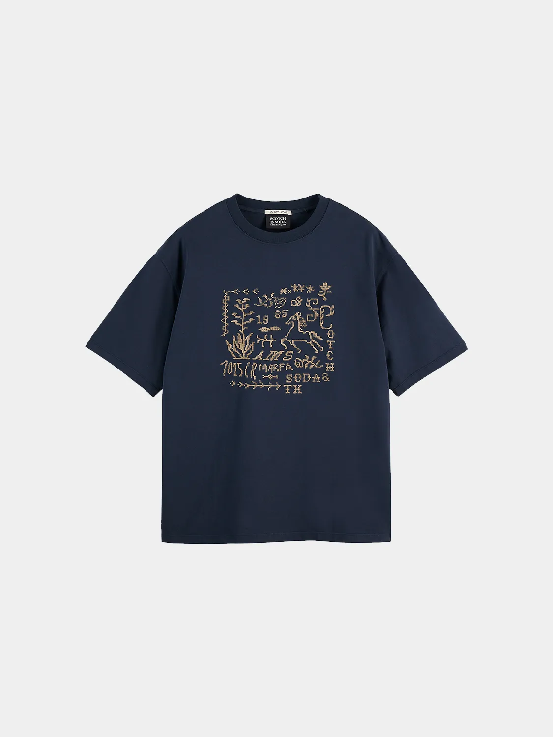 Cross-stitched artwork t-shirt sold by Scotch & Soda product image thumbnail 2