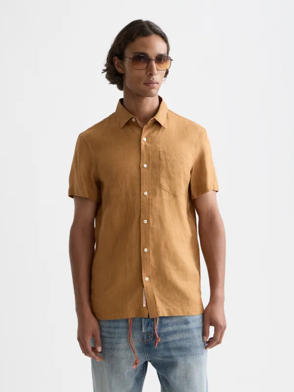Short-sleeved linen shirt made by Scotch & Soda