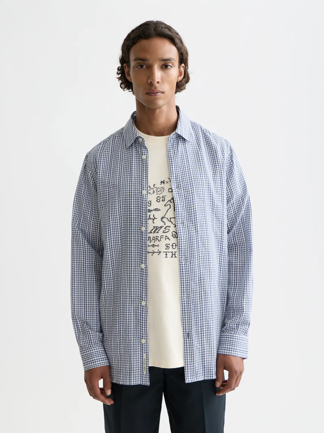 Poplin microcheck shirt sold by Scotch & Soda