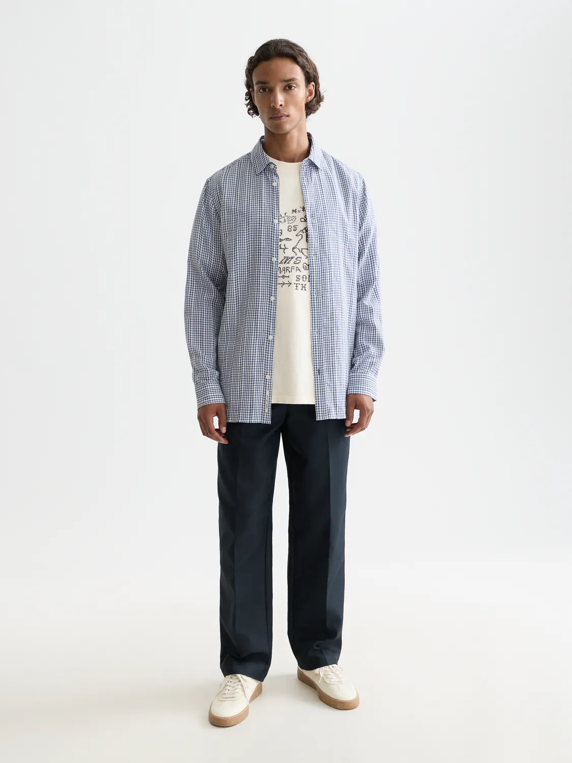 Poplin microcheck shirt sold by Scotch & Soda product image thumbnail 4