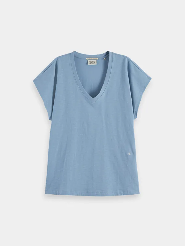 Slub v-neck t-shirt made by Scotch & Soda