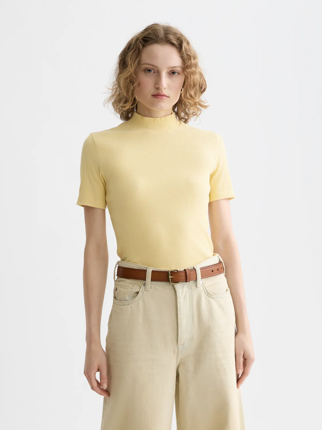 Mock neck rib top sold by Scotch & Soda