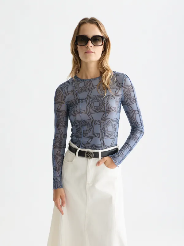 Mesh long-sleeved t-shirt made by Scotch & Soda
