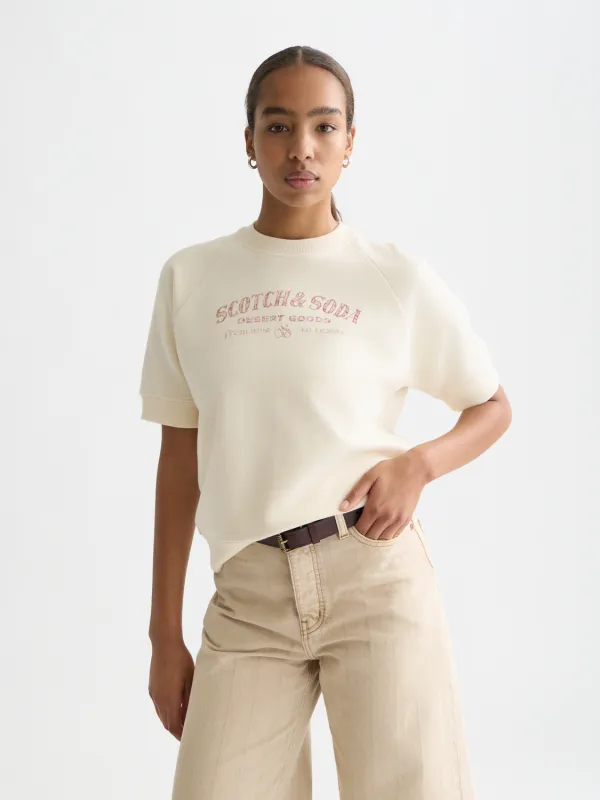 Short-sleeved artwork sweatshirt made by Scotch & Soda