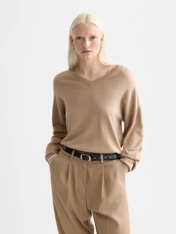 V-neck relaxed-fit pullover made by Scotch & Soda