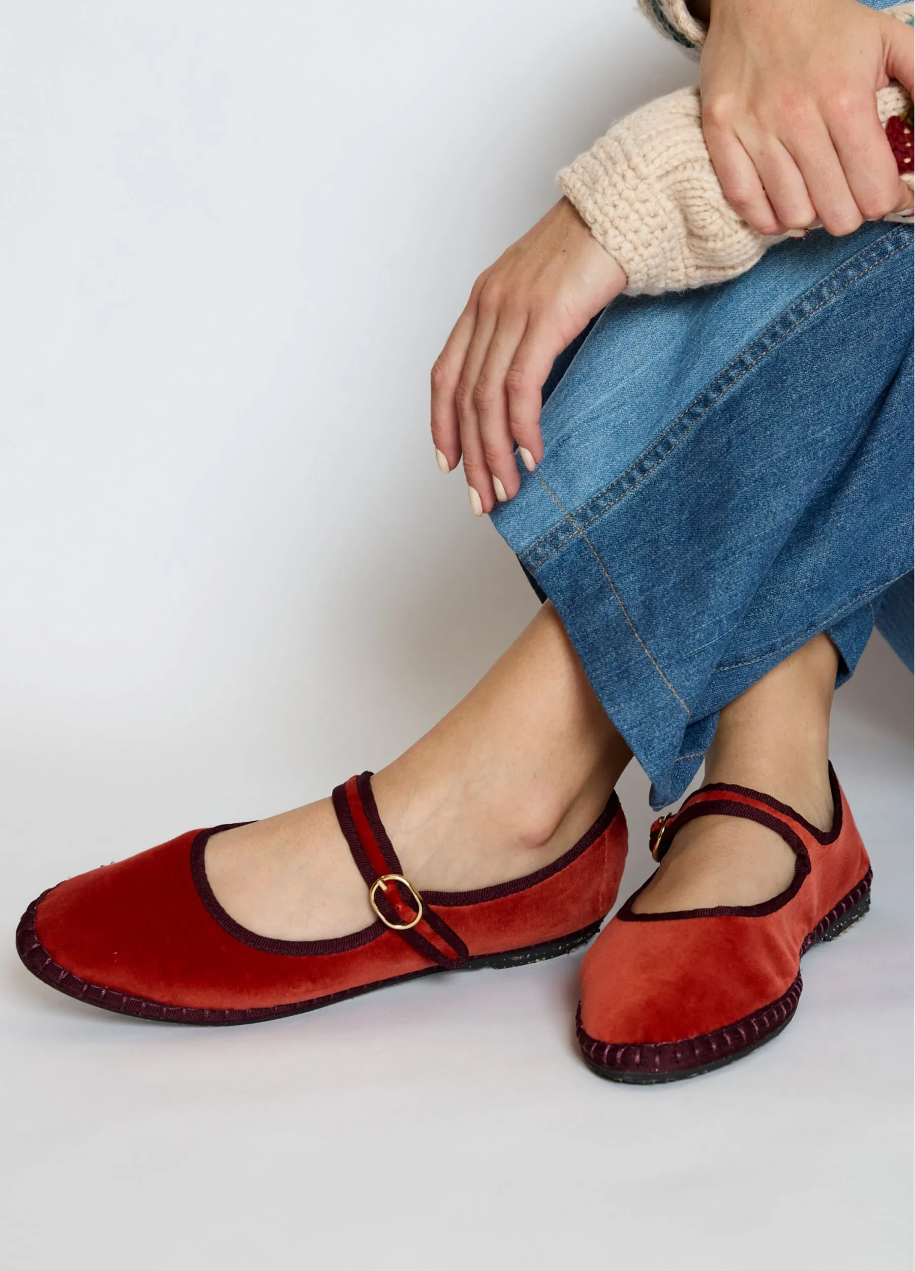 Velvet Mary Jane Flats sold by Sea New York