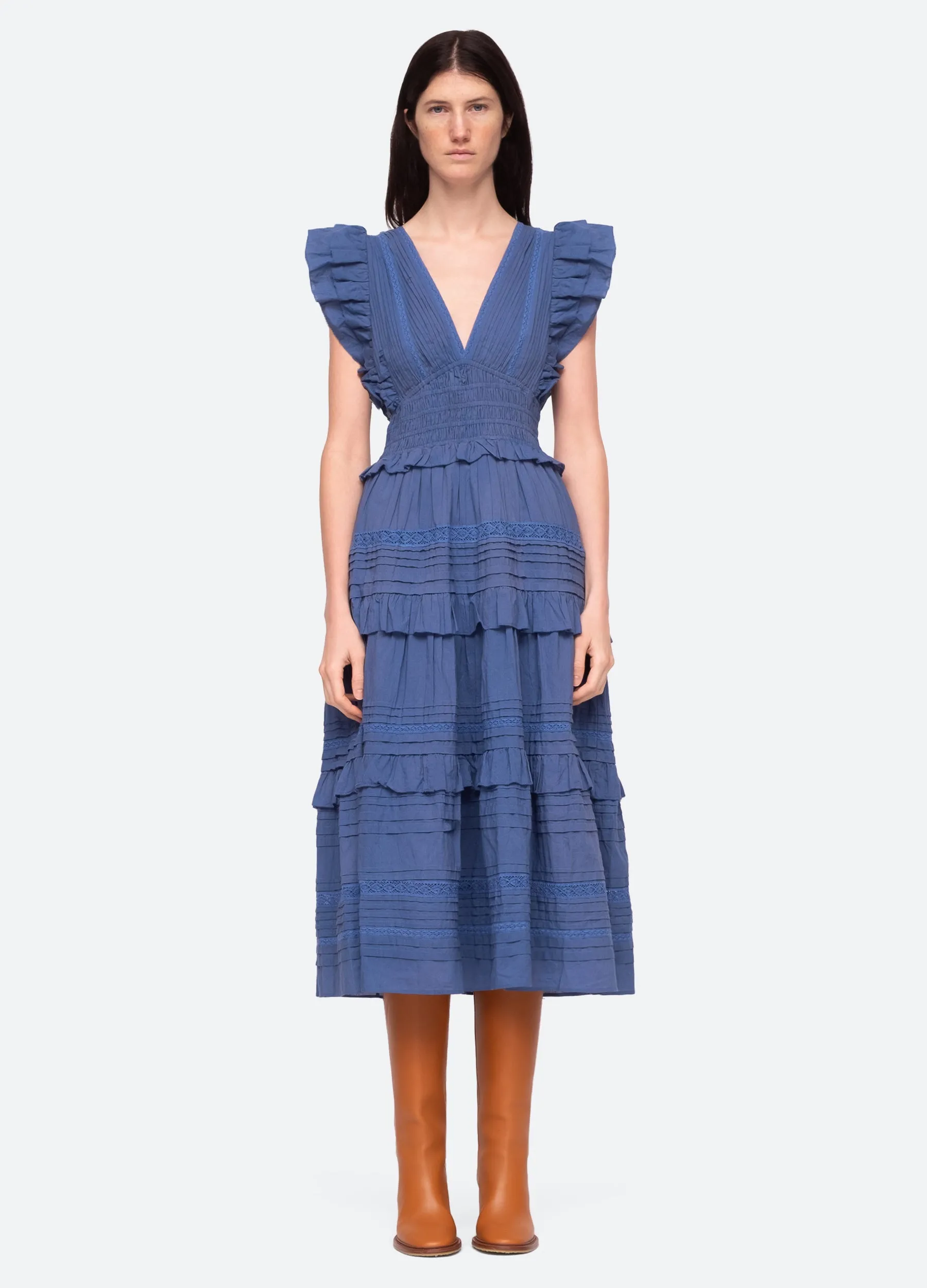 Loren V-Neck Dress sold by Sea New York