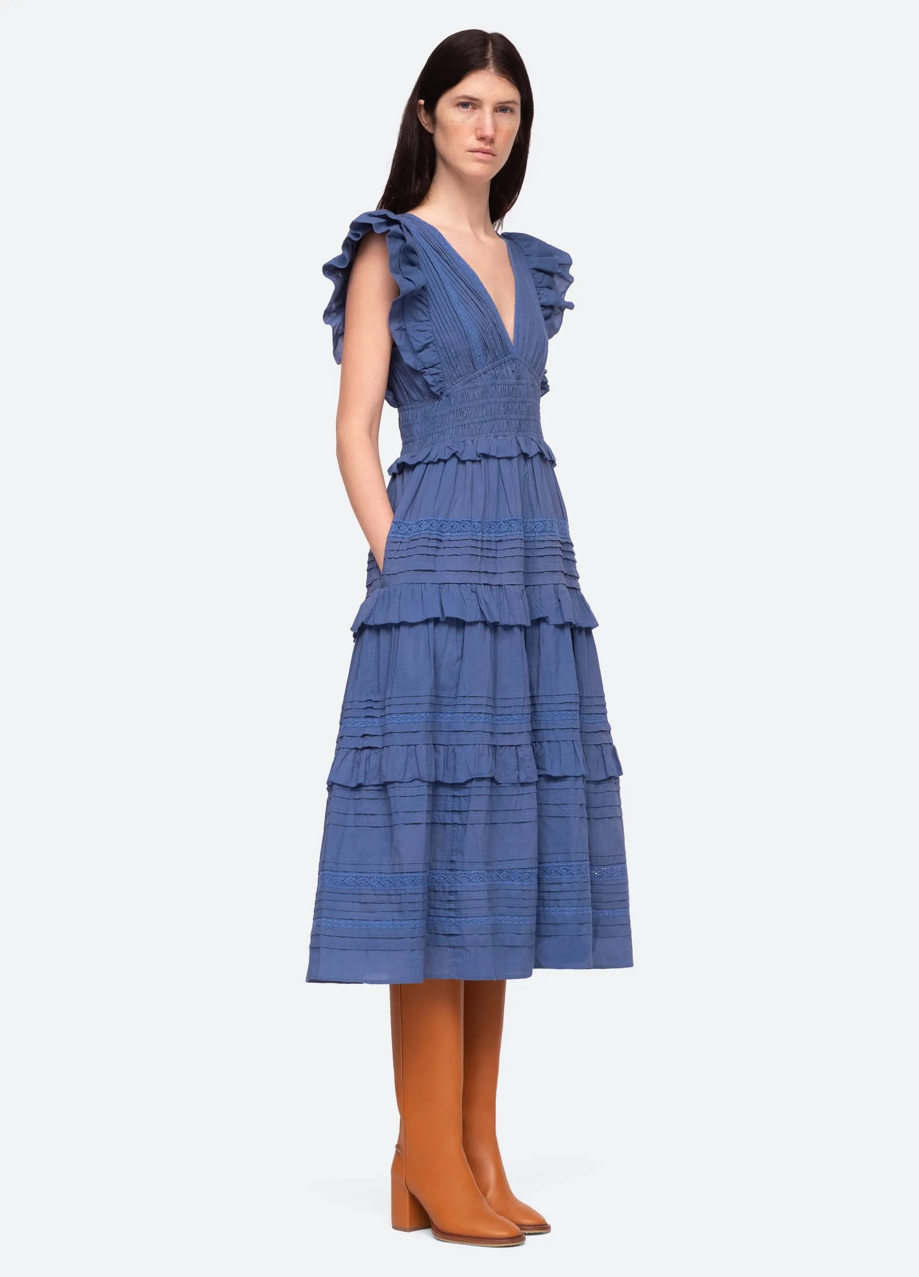 Loren V-Neck Dress sold by Sea New York product image thumbnail 3