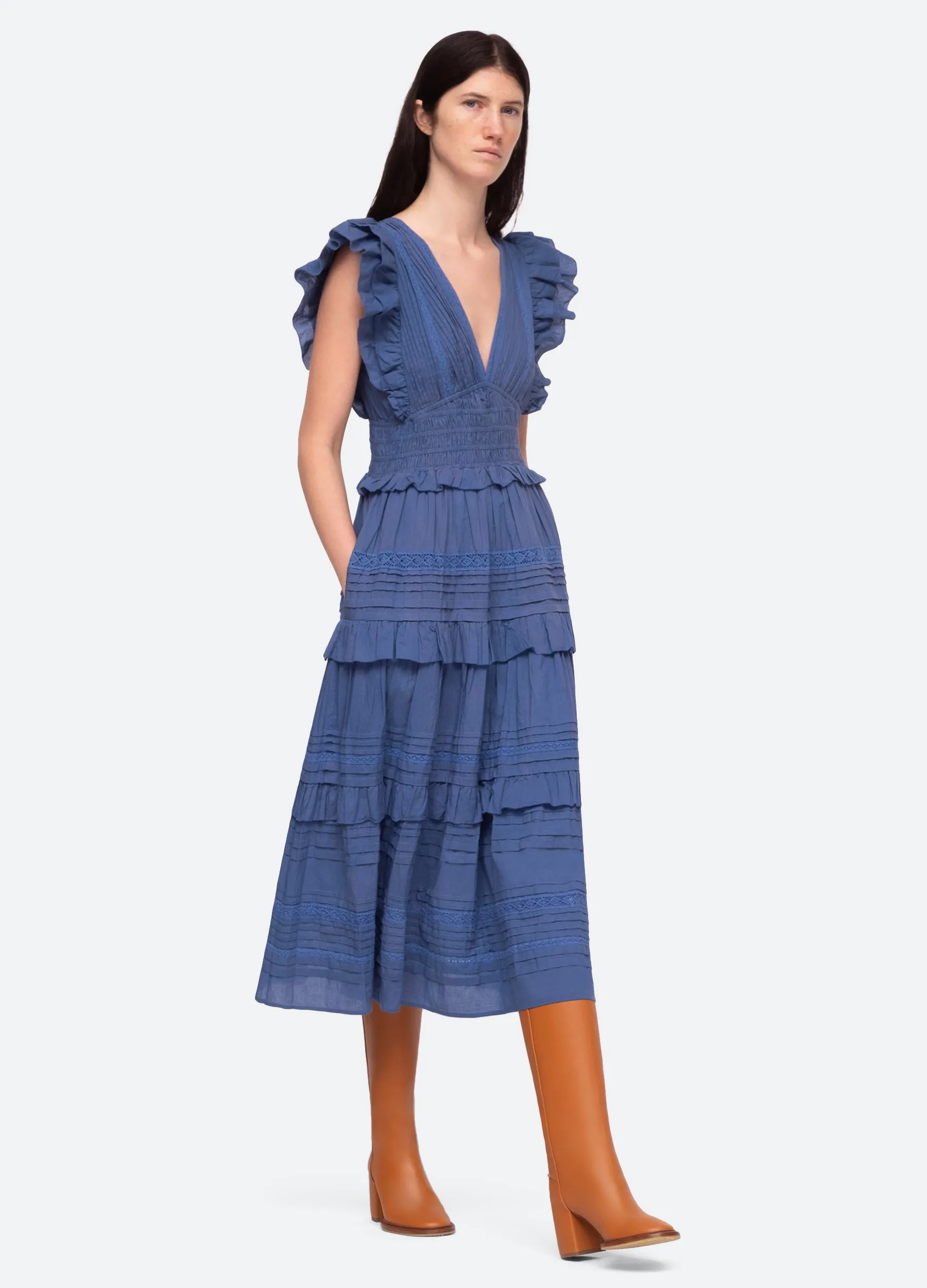 Loren V-Neck Dress sold by Sea New York product image thumbnail 5