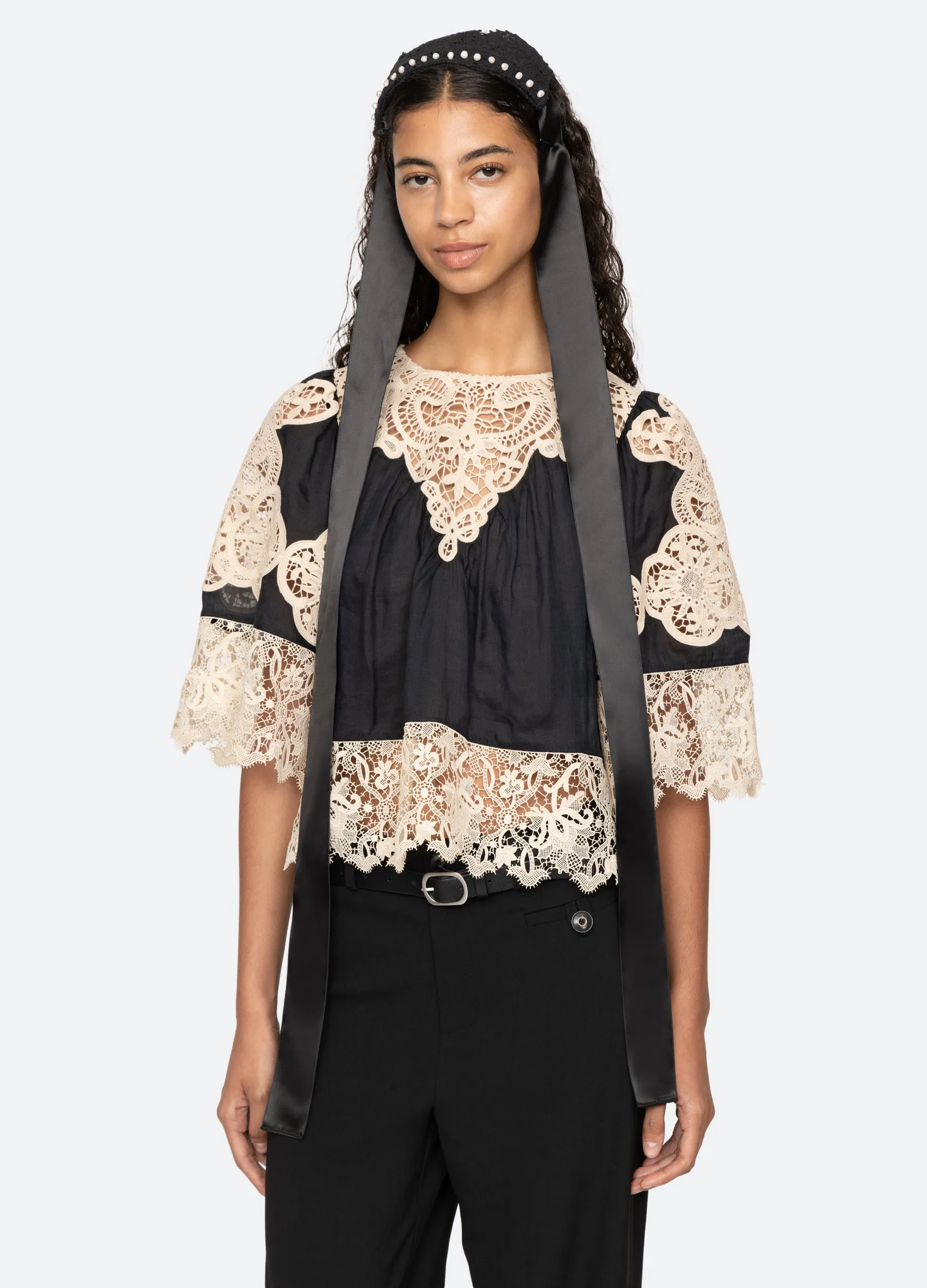 Inez Pearl headband sold by Sea New York