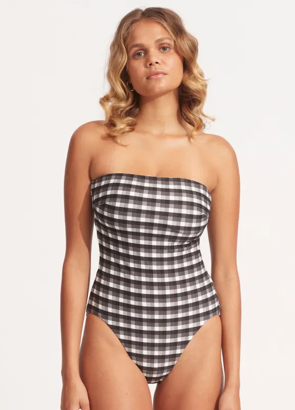 Portofino DD Bandeau One Piece - Black sold by Seafolly