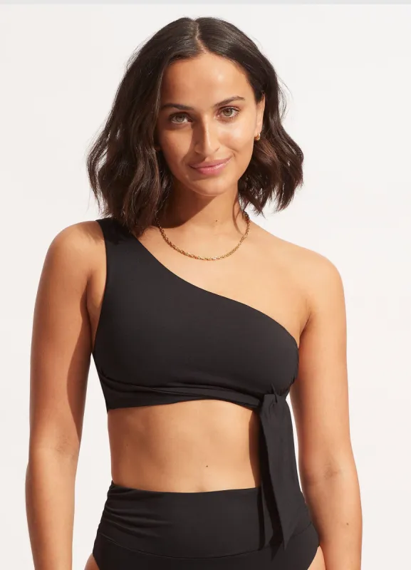 Seafolly Collective One Shoulder Top - Black sold by Seafolly