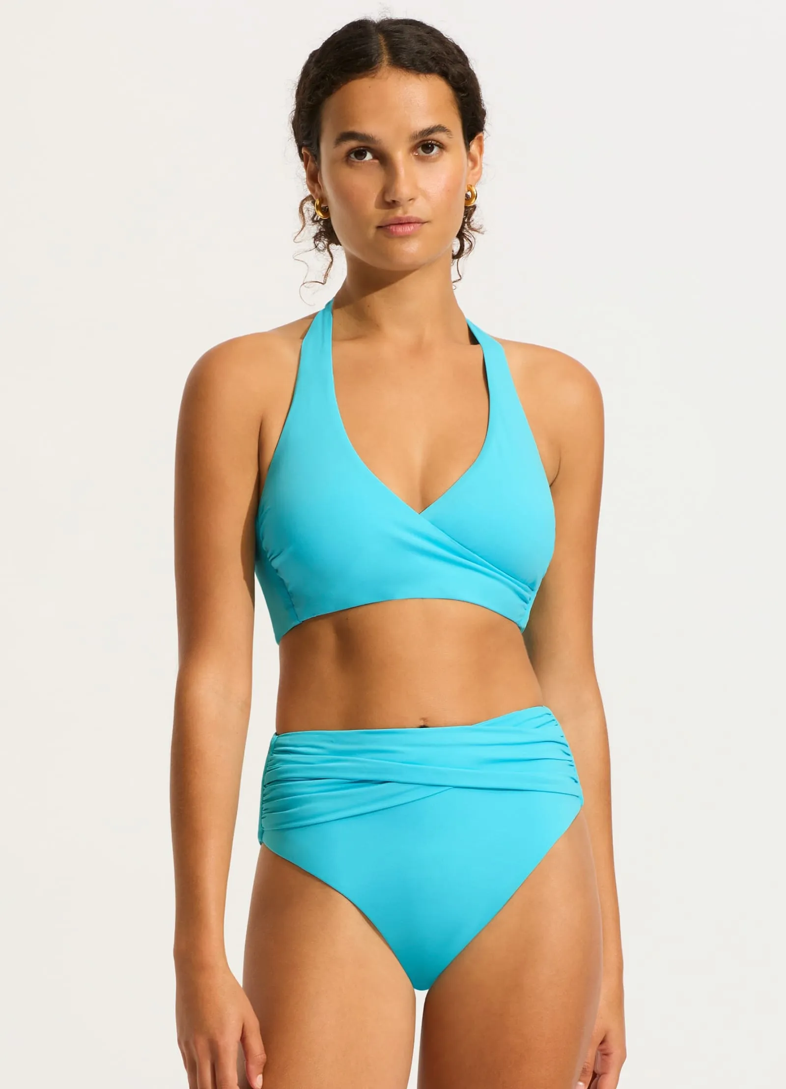 Seafolly Collective High Waist Wrap Front Pant - Atoll Blue sold by Seafolly