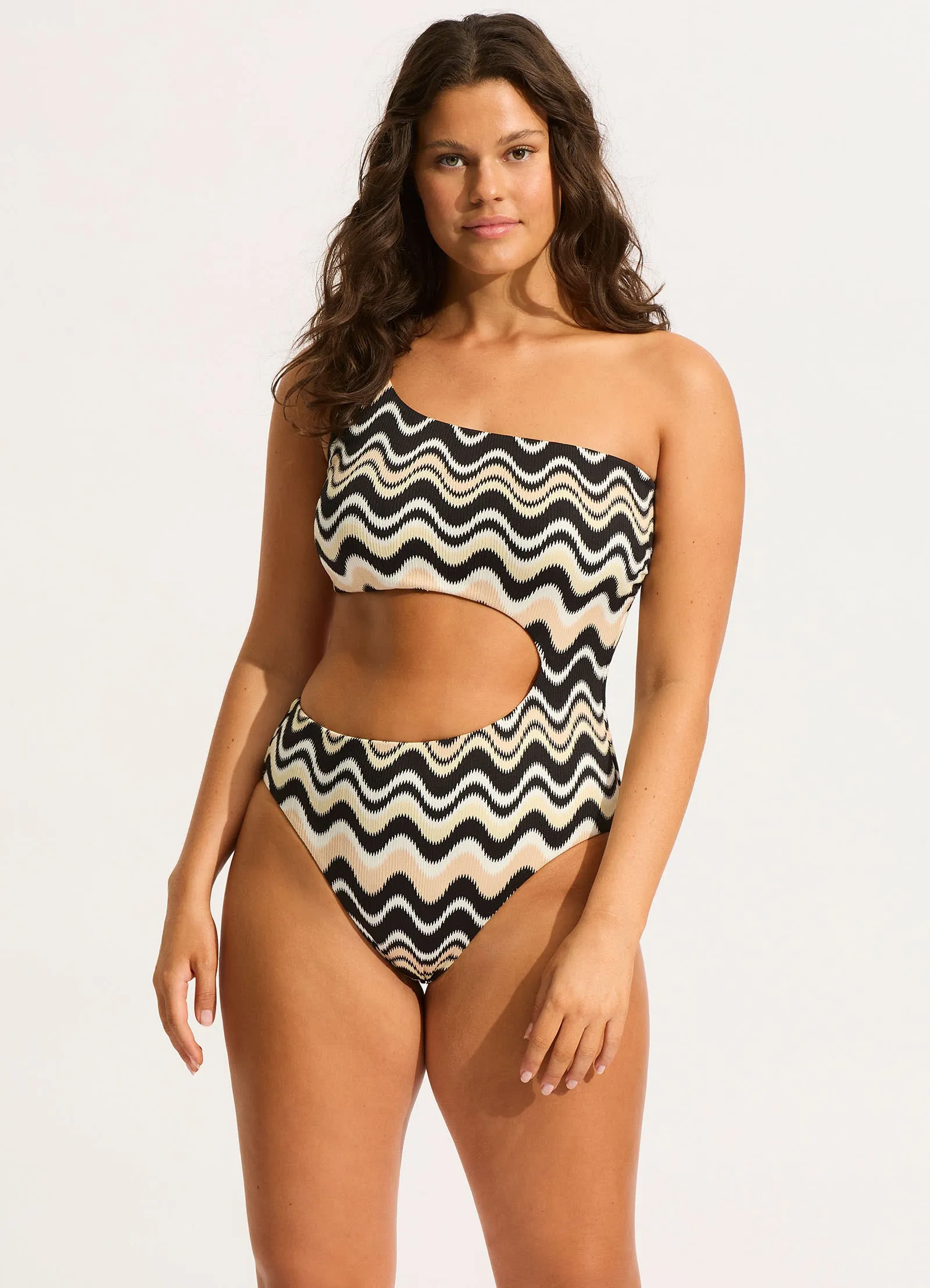 Neue Wave One Shoulder Cut Out One Piece - Black sold by Seafolly product image thumbnail 2