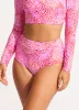 Sea Skin High Waisted Bikini Bottom - Fuchsia Rose sold by Seafolly