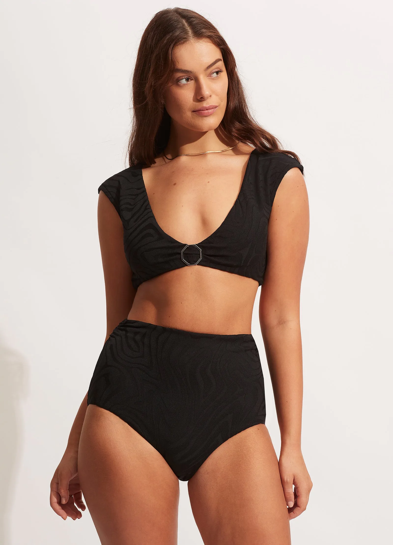 Second Wave High Waist Pant - Black sold by Seafolly
