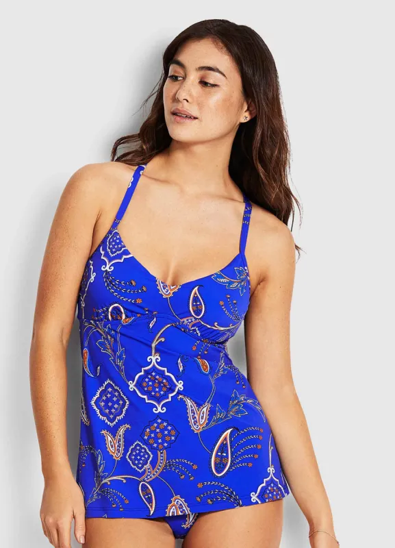 El Dorado Trapeze Singlet Tankini Top - Cobalt sold by Seafolly