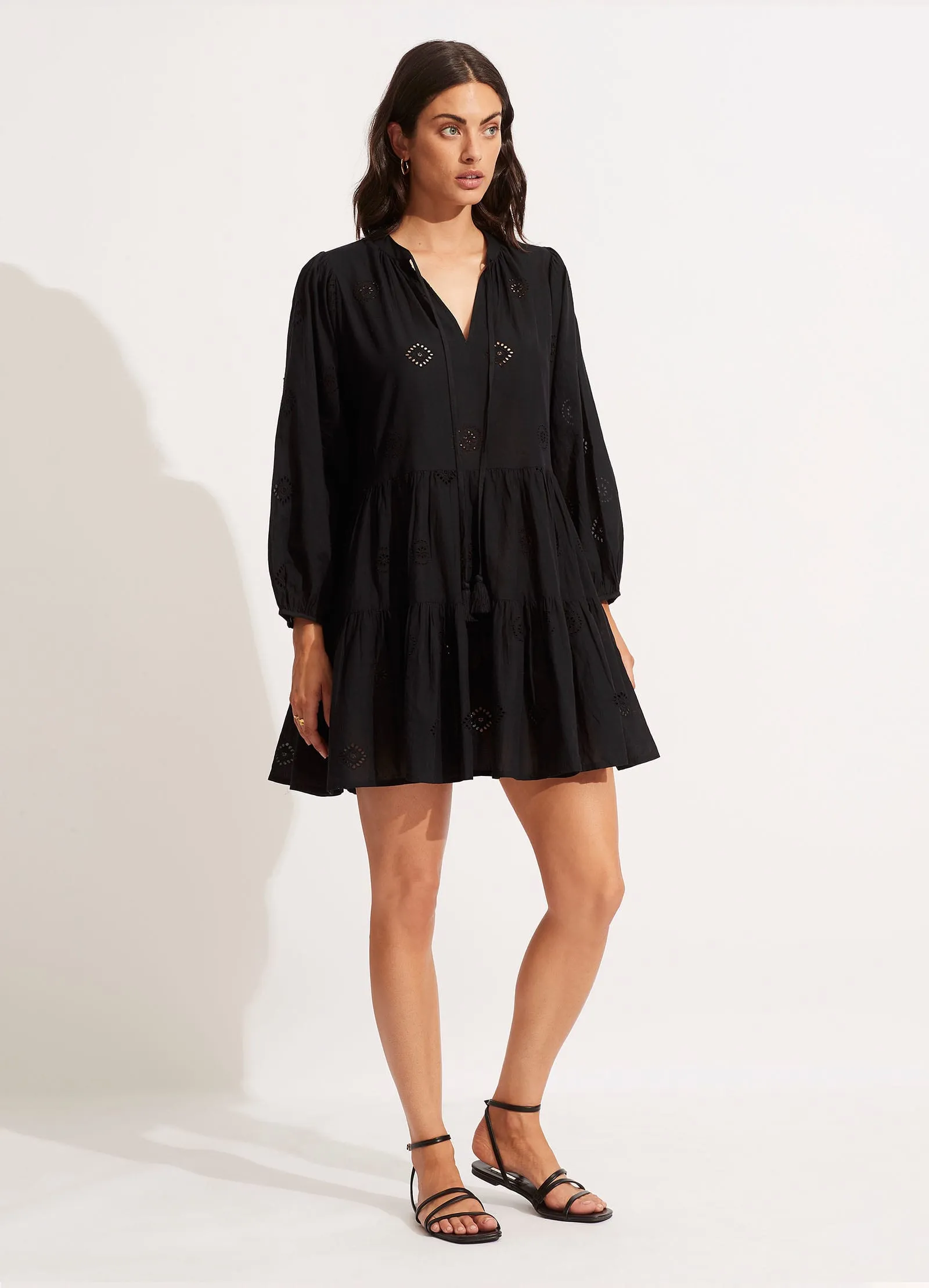 Embroidery Tiered Dress - Black sold by Seafolly product image thumbnail 3