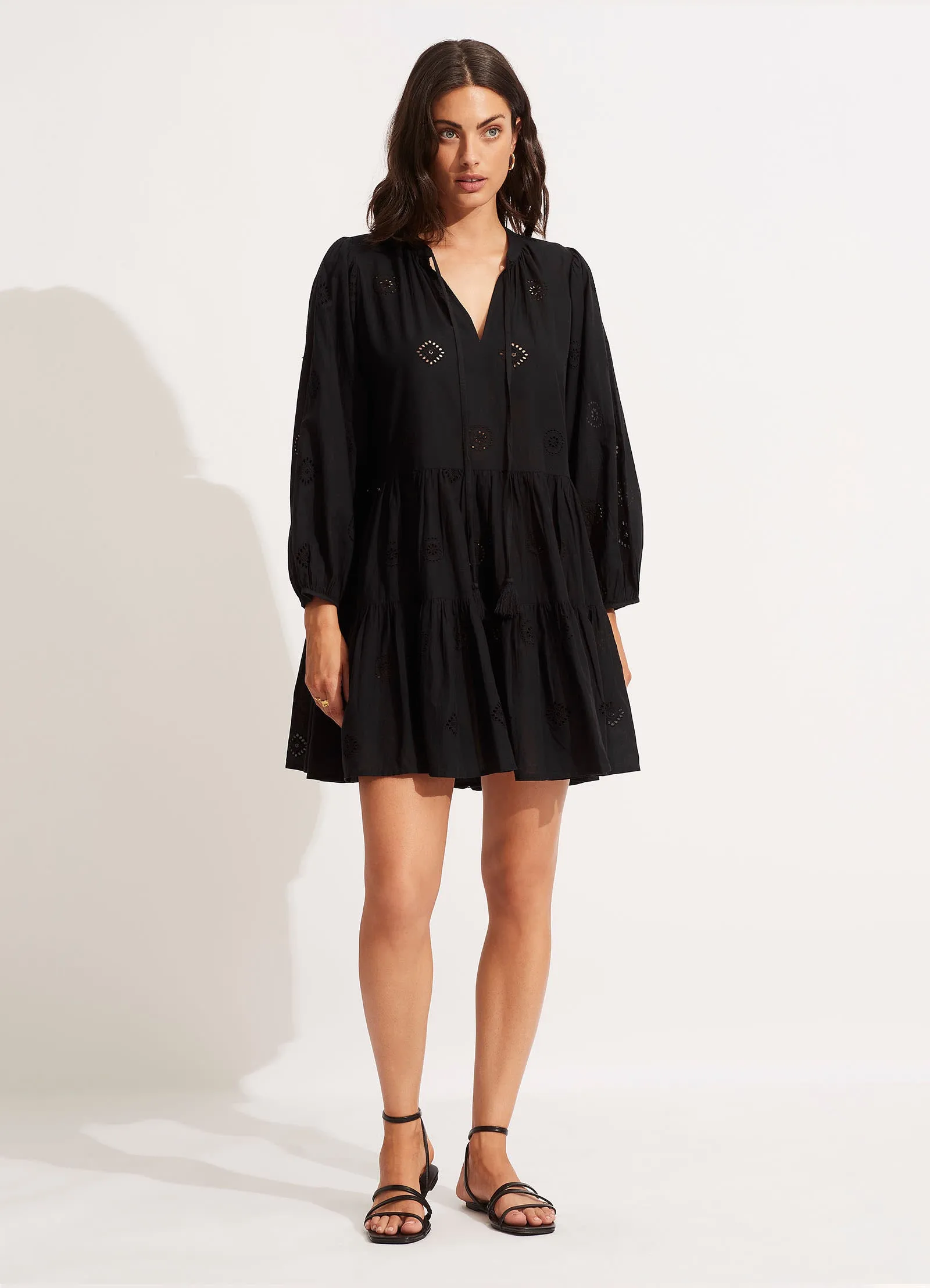 Embroidery Tiered Dress - Black sold by Seafolly product image thumbnail 2