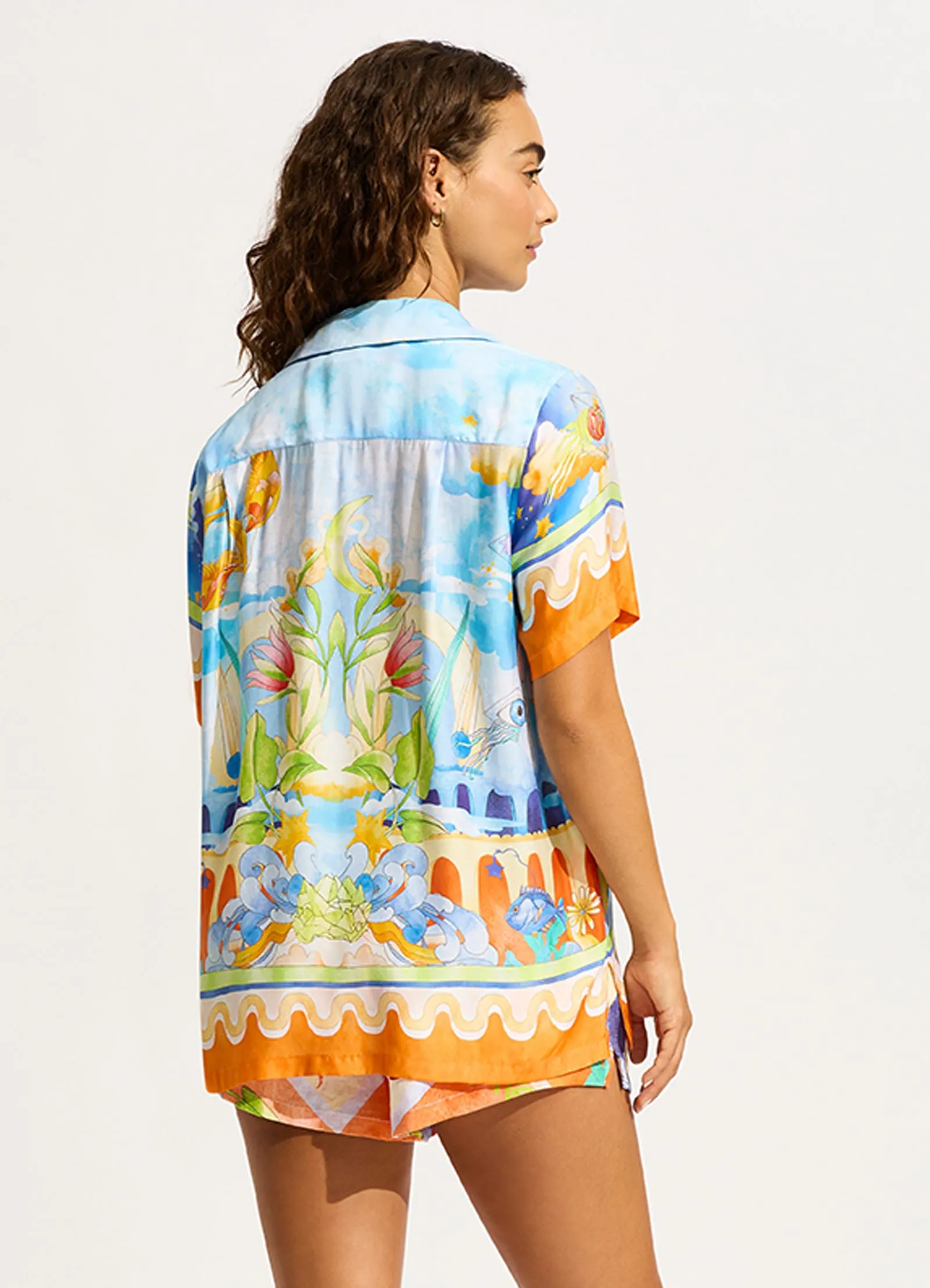 Aquarius Short Sleeve Shirt - Turquoise sold by Seafolly product image thumbnail 4
