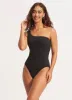 Sea Dive One Shoulder One Piece - Black sold by Seafolly