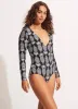 Corsica V Neck Long Sleeve Surfsuit - Black sold by Seafolly
