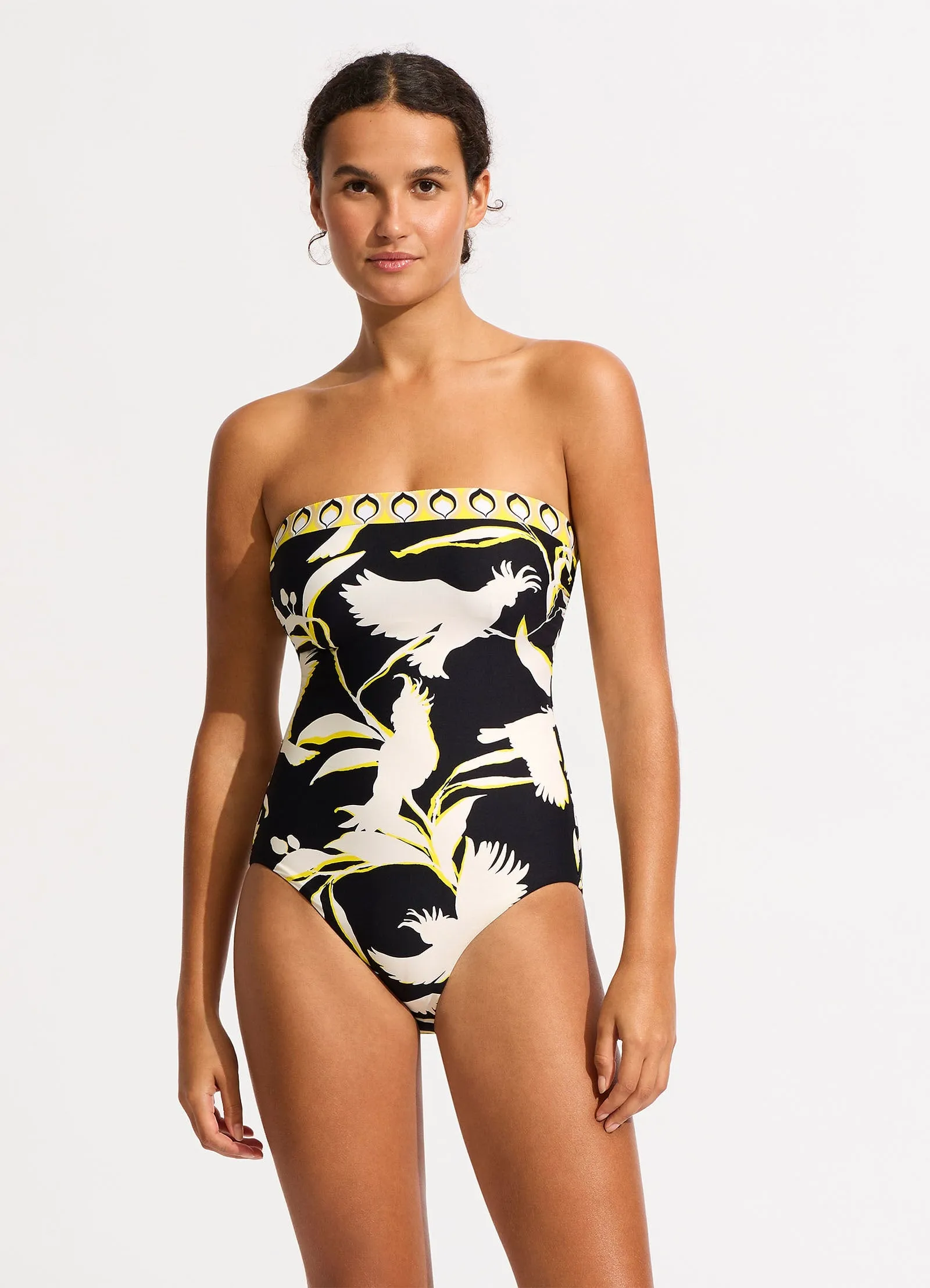 Birds Of Paradise DD Bandeau One Piece - Black sold by Seafolly