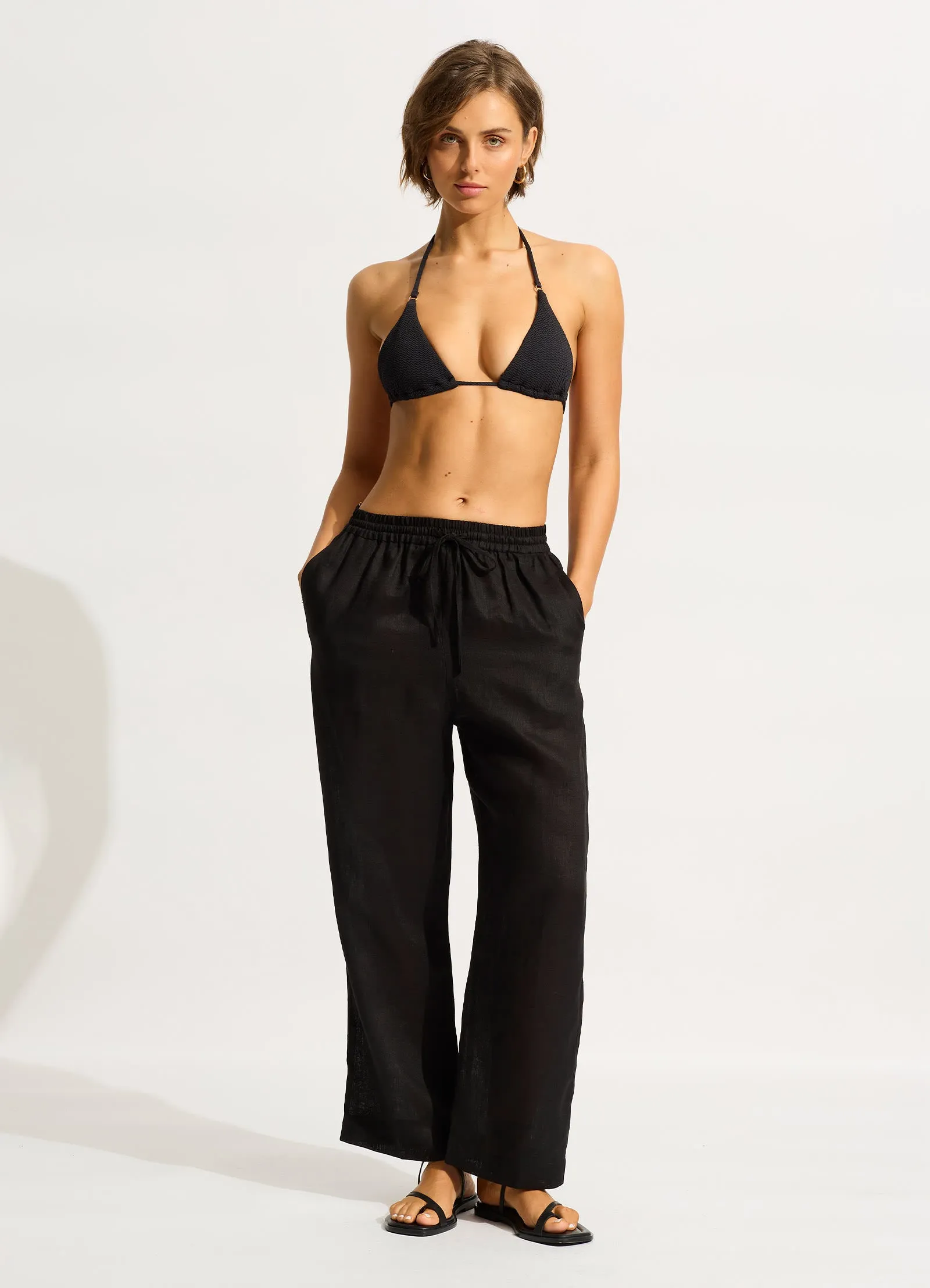 Linen Pant - Black sold by Seafolly