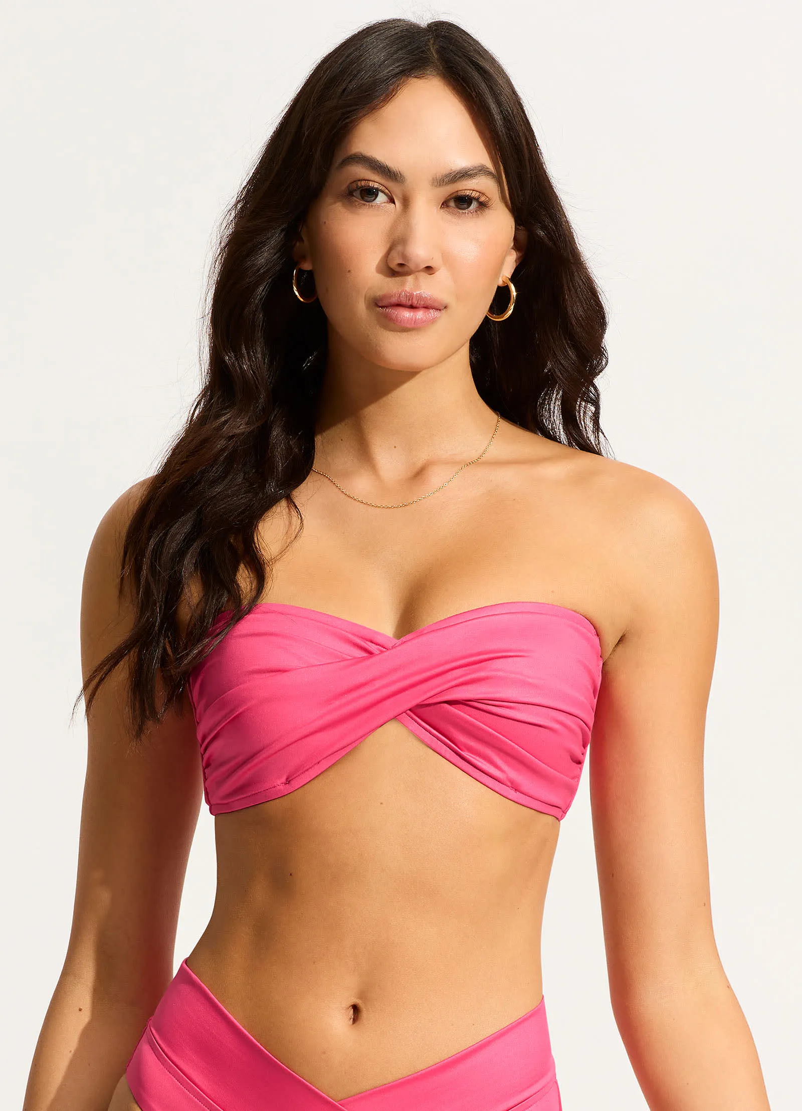 Soleil Twist Bandeau Bikini Top - Hot Pink sold by Seafolly product image thumbnail 2