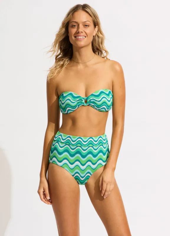 Neue Wave High Waisted Bikini Bottom - Jade sold by Seafolly