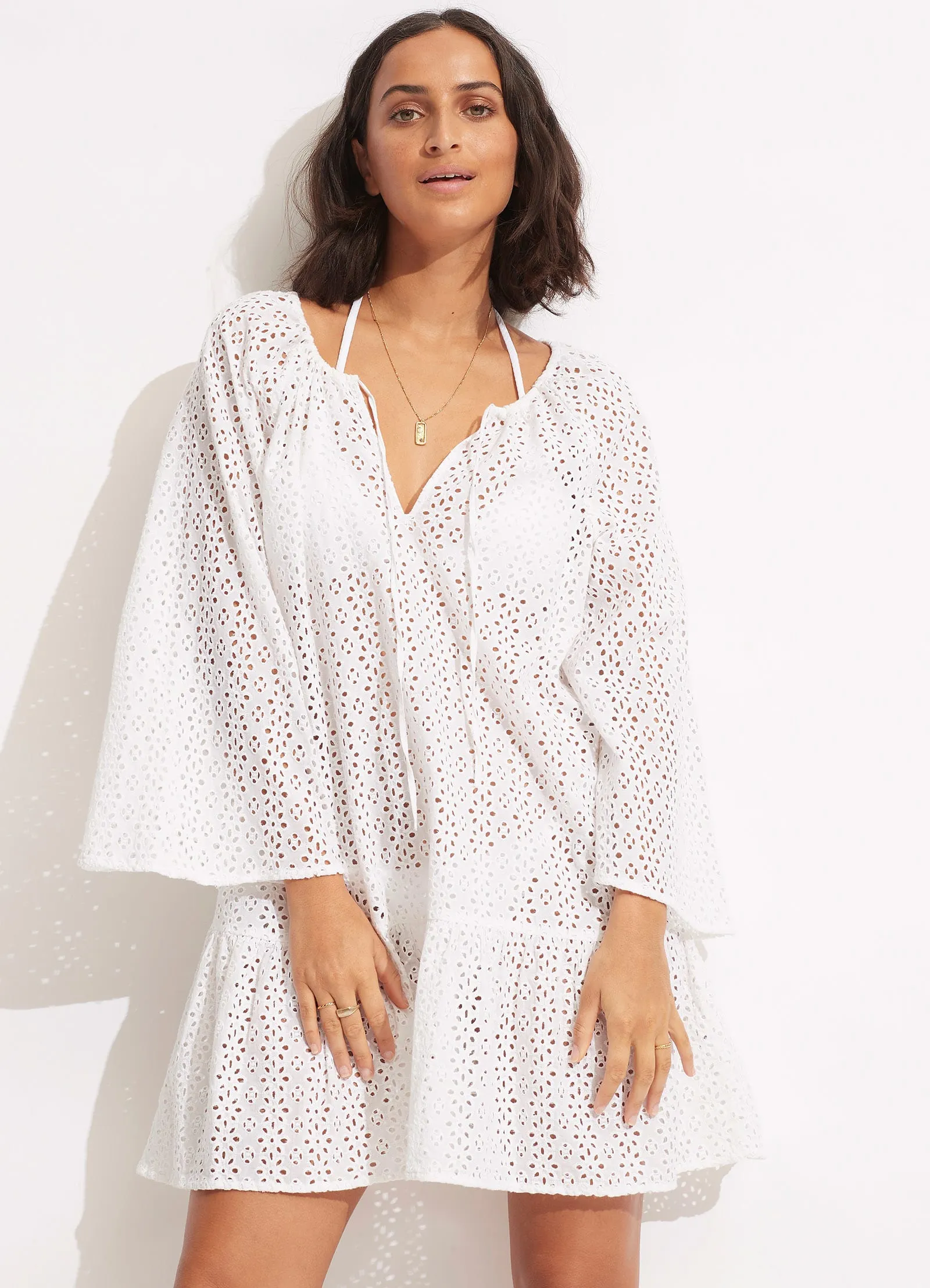 Broderie Anglaise Cover Up - White sold by Seafolly