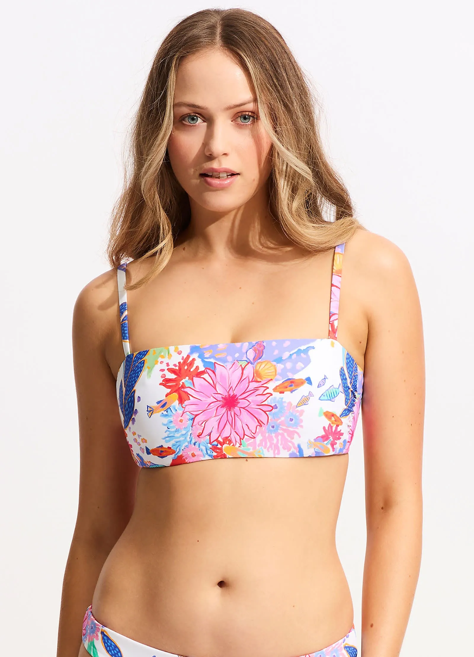 Under The Sea DD Tank Bikini Top - White sold by Seafolly product image thumbnail 2