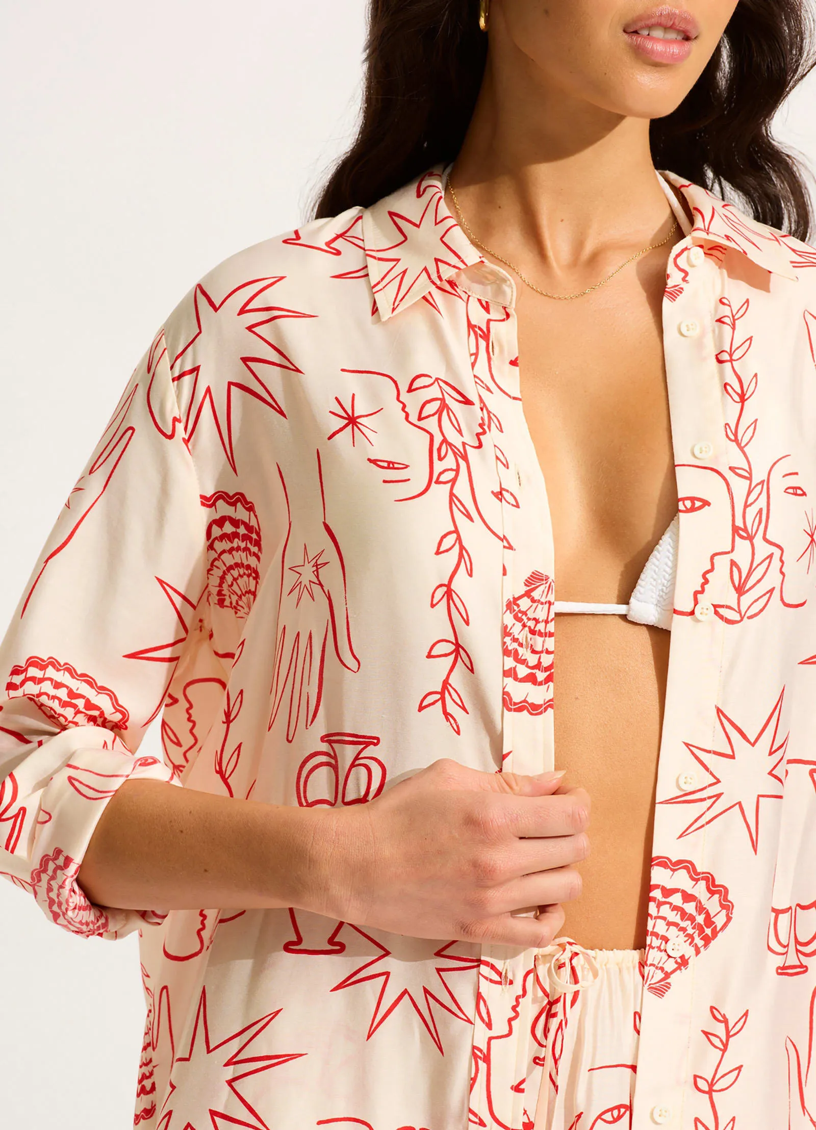 Atlantis Shirt - Ecru sold by Seafolly product image thumbnail 5