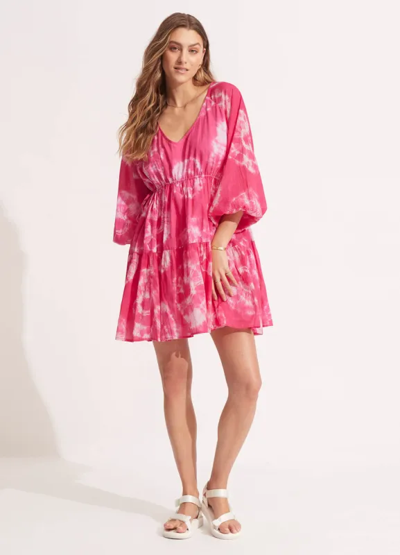 Tie Dye Tier Mini Dress - Rose Pink sold by Seafolly