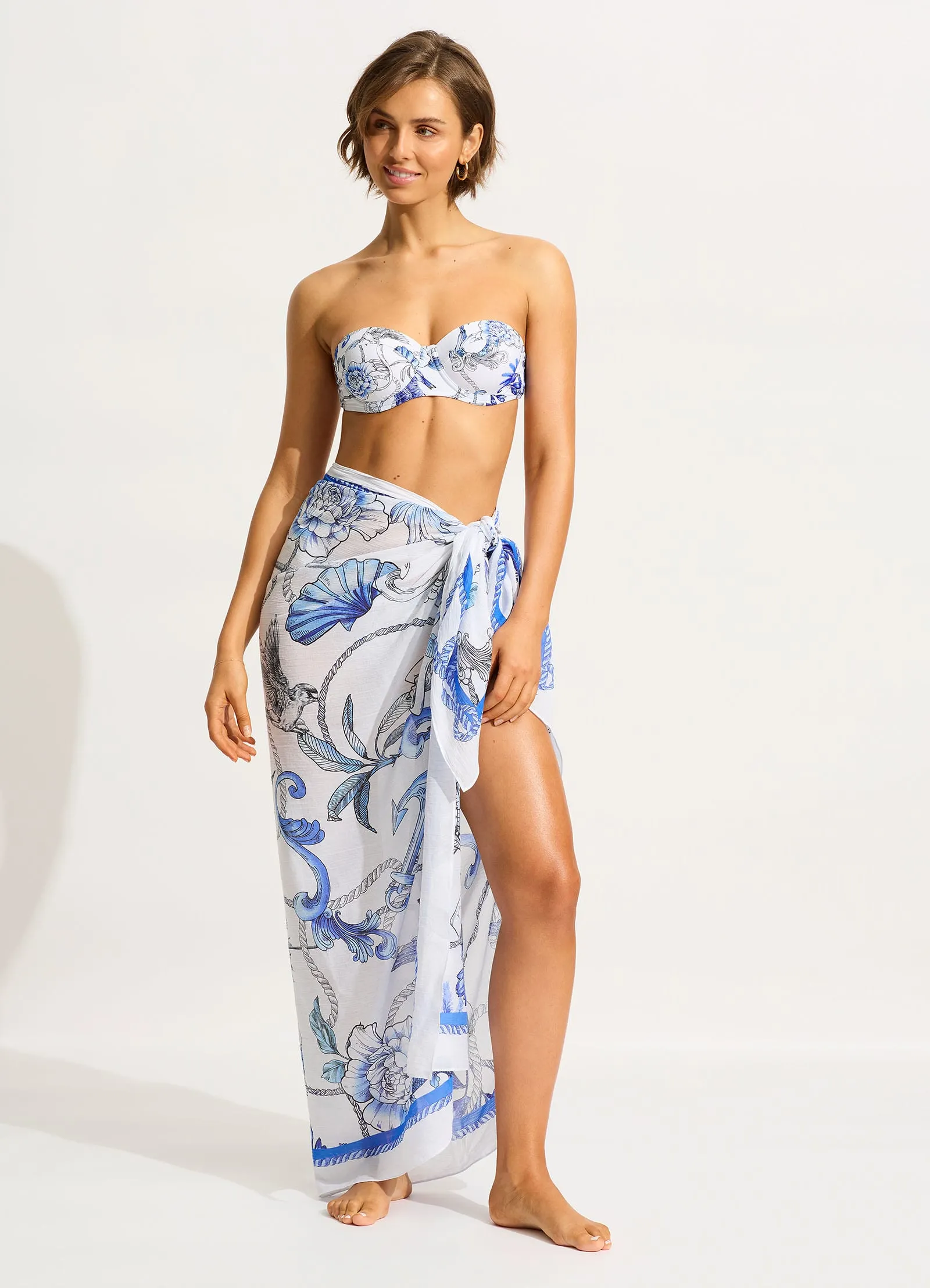 Ahoy Sarong - White sold by Seafolly