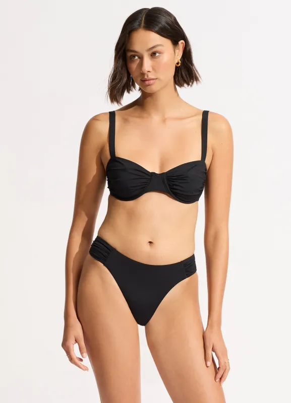 Seafolly Collective Ruched Underwire Bikini Top - Black sold by Seafolly