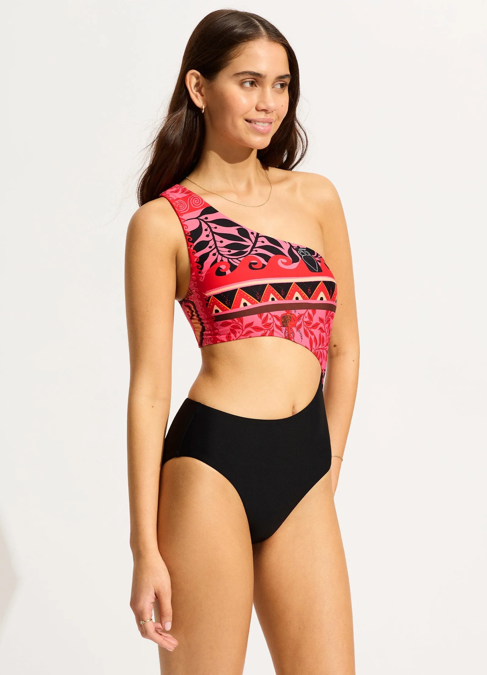 Atlantis One Shoulder Cut Out One Piece - Paradise Pink sold by Seafolly product image thumbnail 2