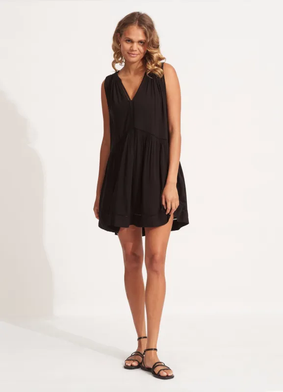Ladder Detail Dress - Black sold by Seafolly