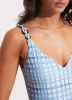 Amalfi Check V Neck One Piece - Amalfi Blue sold by Seafolly